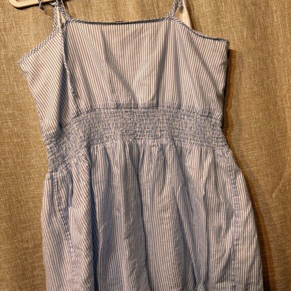 J. Crew Cotton Blue and White striped mini sundress-Size XL - Picture 4 of 10